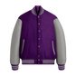 Purple Wool & Grey Leather Jacket