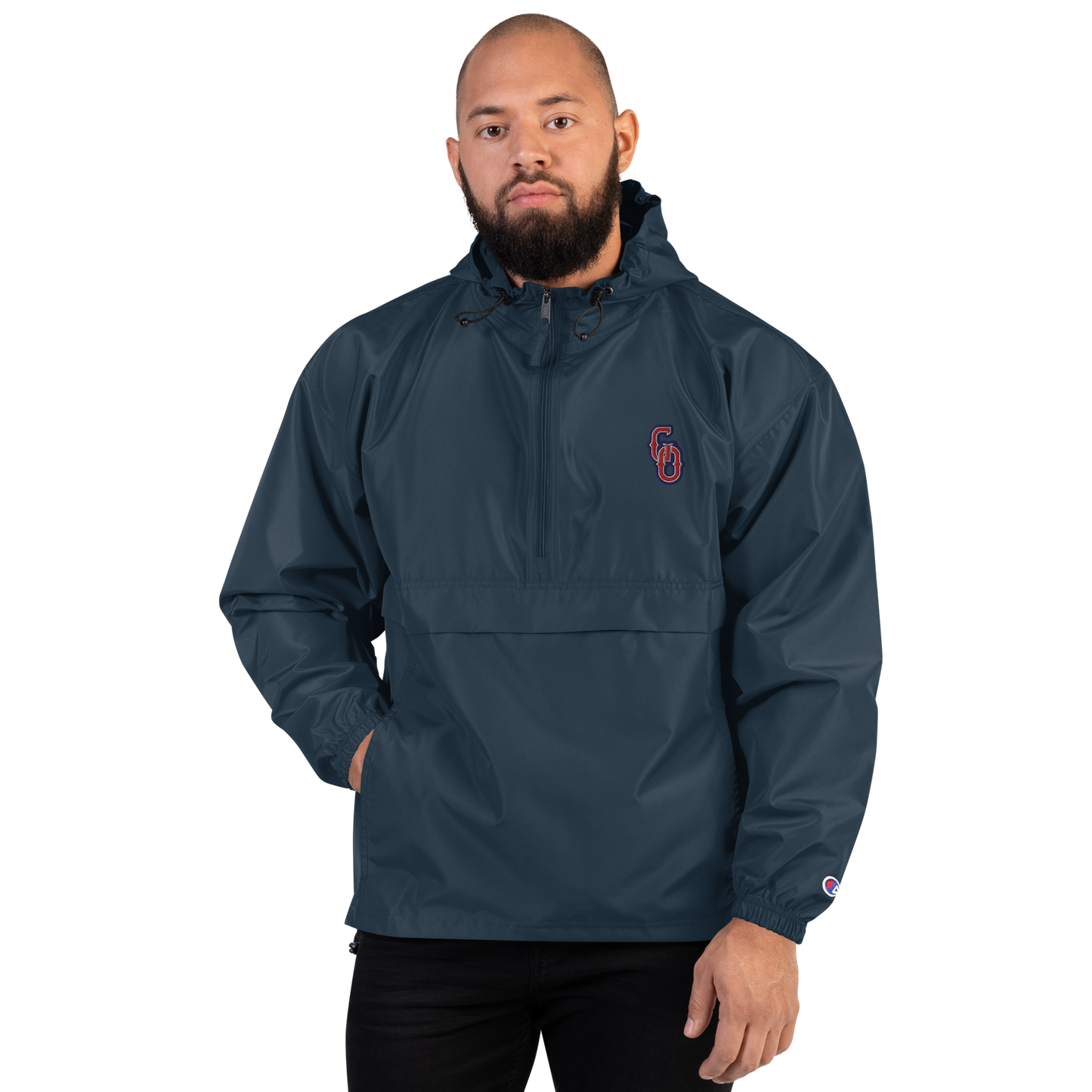 GO Embroidered Champion ¾ Zip Packable Jacket