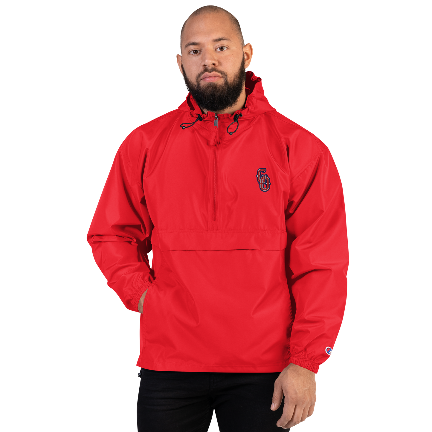 GO Embroidered Champion ¾ Zip Packable Jacket