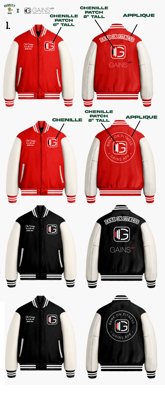 The Gains App Varsity Jackets