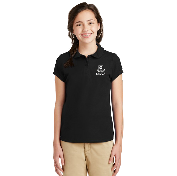 Girls Black Polo SRVCA Performance Uniform Approved