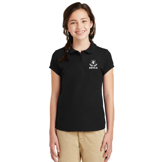 Girls Black Polo SRVCA Performance Uniform Approved