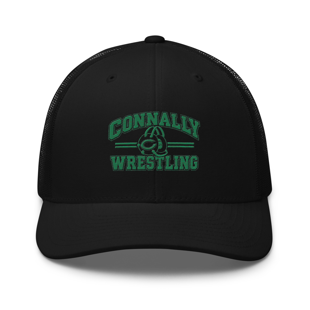 Connally Wrestling Blk Retro Trucker Hat