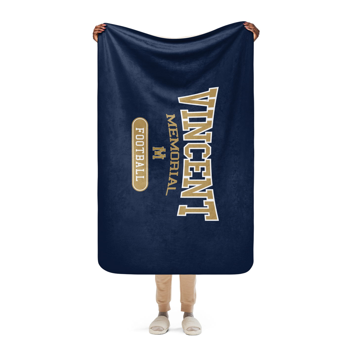 Vincent Memorial Football Sherpa blanket