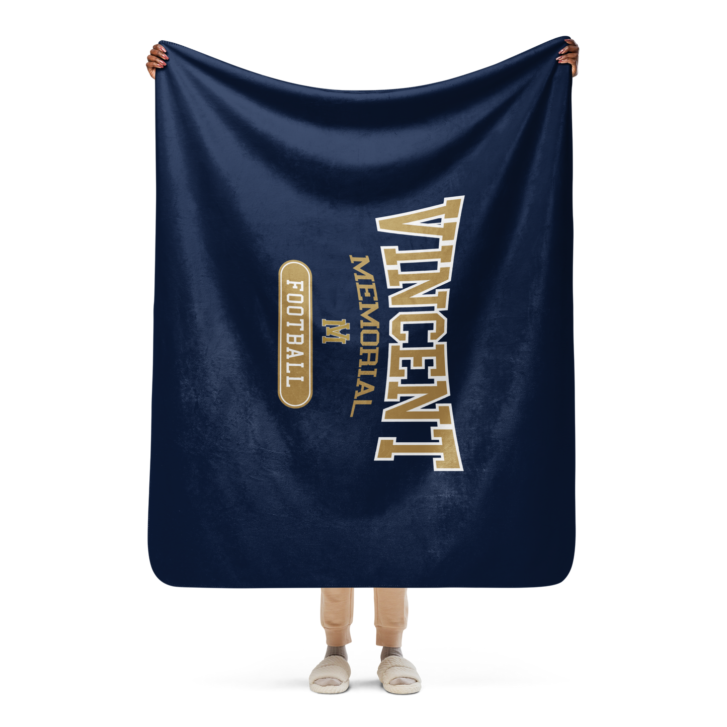 Vincent Memorial Football Sherpa blanket