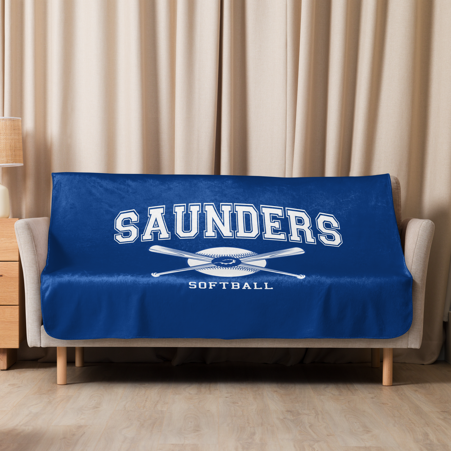 Saunders High School Softball Sherpa blanket