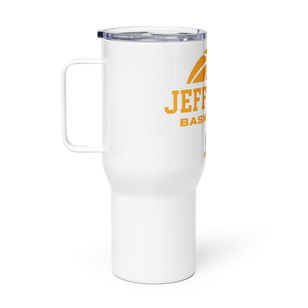 Jefferson Basketball Travel Mug with a Handle