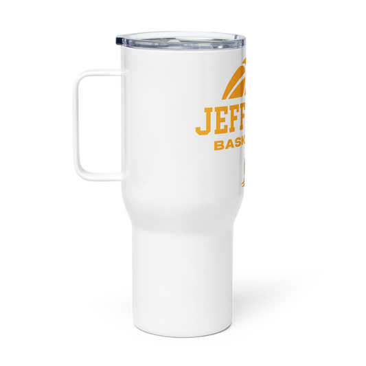 Jefferson Basketball Travel Mug with a Handle