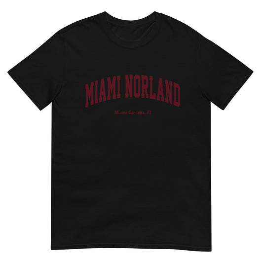 Miami T Shirt - Varsity Style Black Text Miami T Shirt - Varsity Style Black Text
