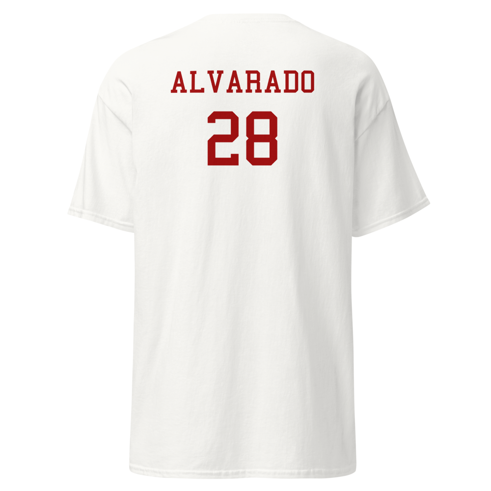 Monte Vista Varsity Cheer (Spring Valley) Home Page Player T-Shirt "ALVARADO"
