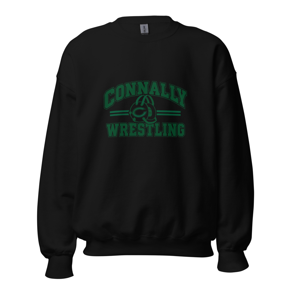 Connally Wrestling Blk Unisex Crew Neck Sweatshirt