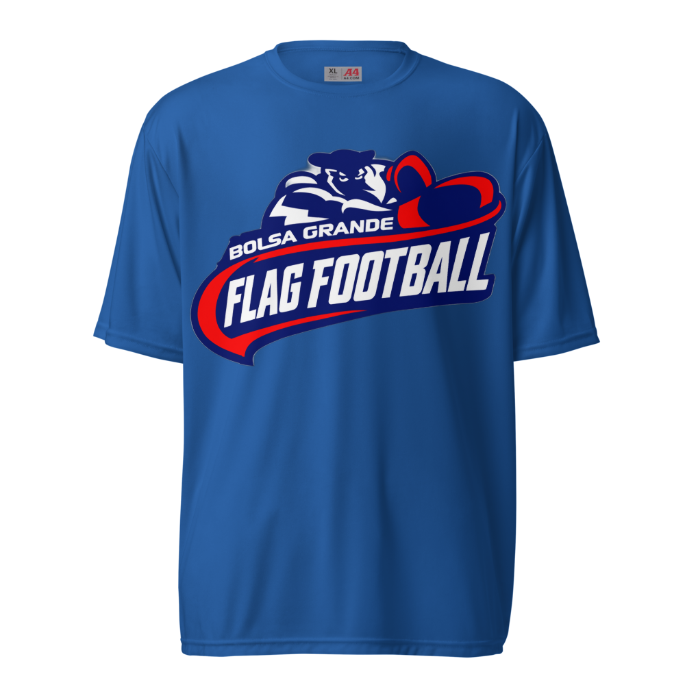 Bolsa Grande Flag Football Unisex Performance Crew Neck T-Shirt
