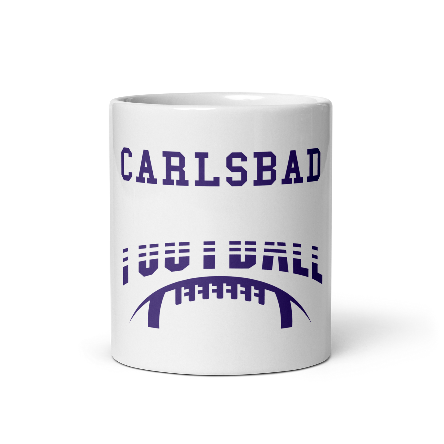 White glossy mug Carlsbad Football
