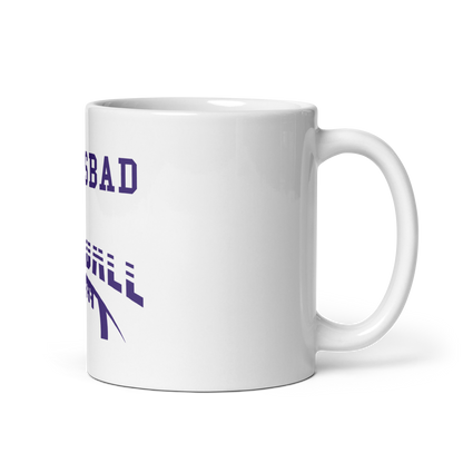 White glossy mug Carlsbad Football