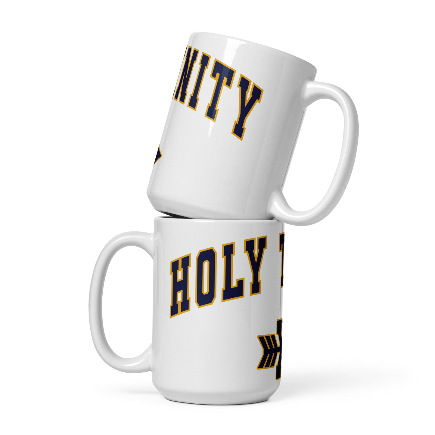 Holy Trinity Cross Country White glossy mug