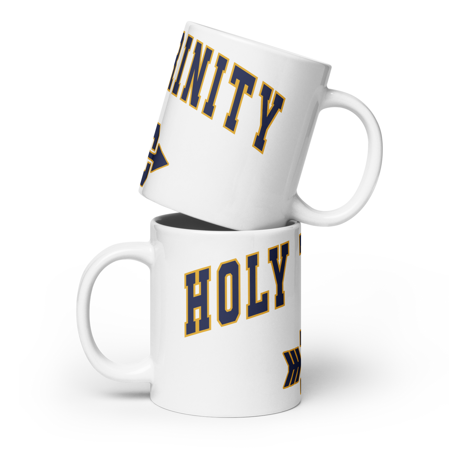 Holy Trinity Cross Country White glossy mug