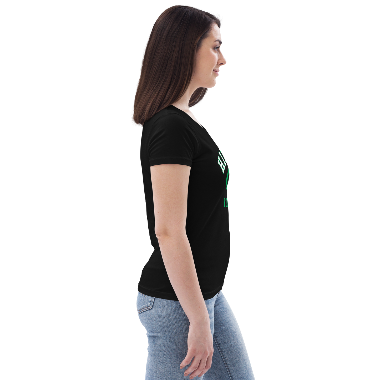 Women's Hilltop Football fitted eco tee