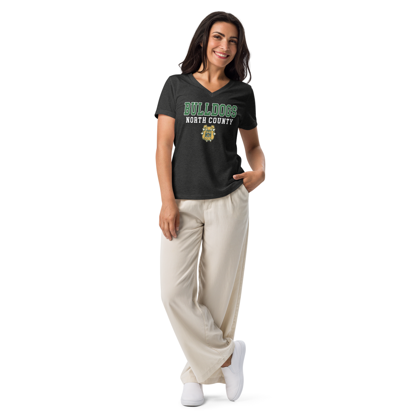 Women’s North County Bulldogs relaxed v-neck t-shirt