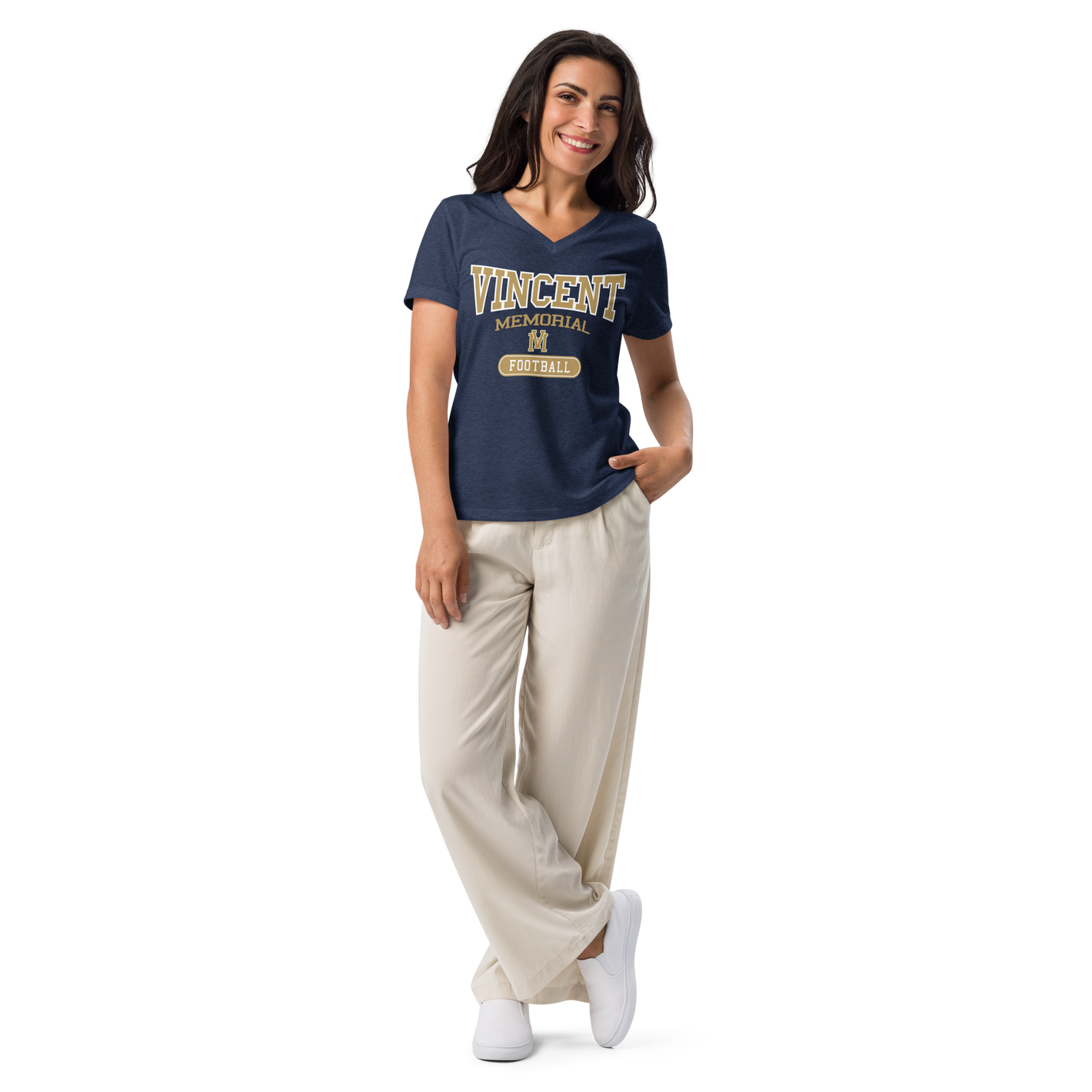 Vincent Memorial Football Women’s v-neck t-shirt