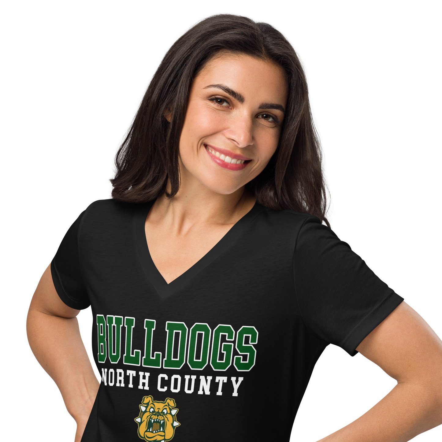 Women’s North County Bulldogs relaxed v-neck t-shirt