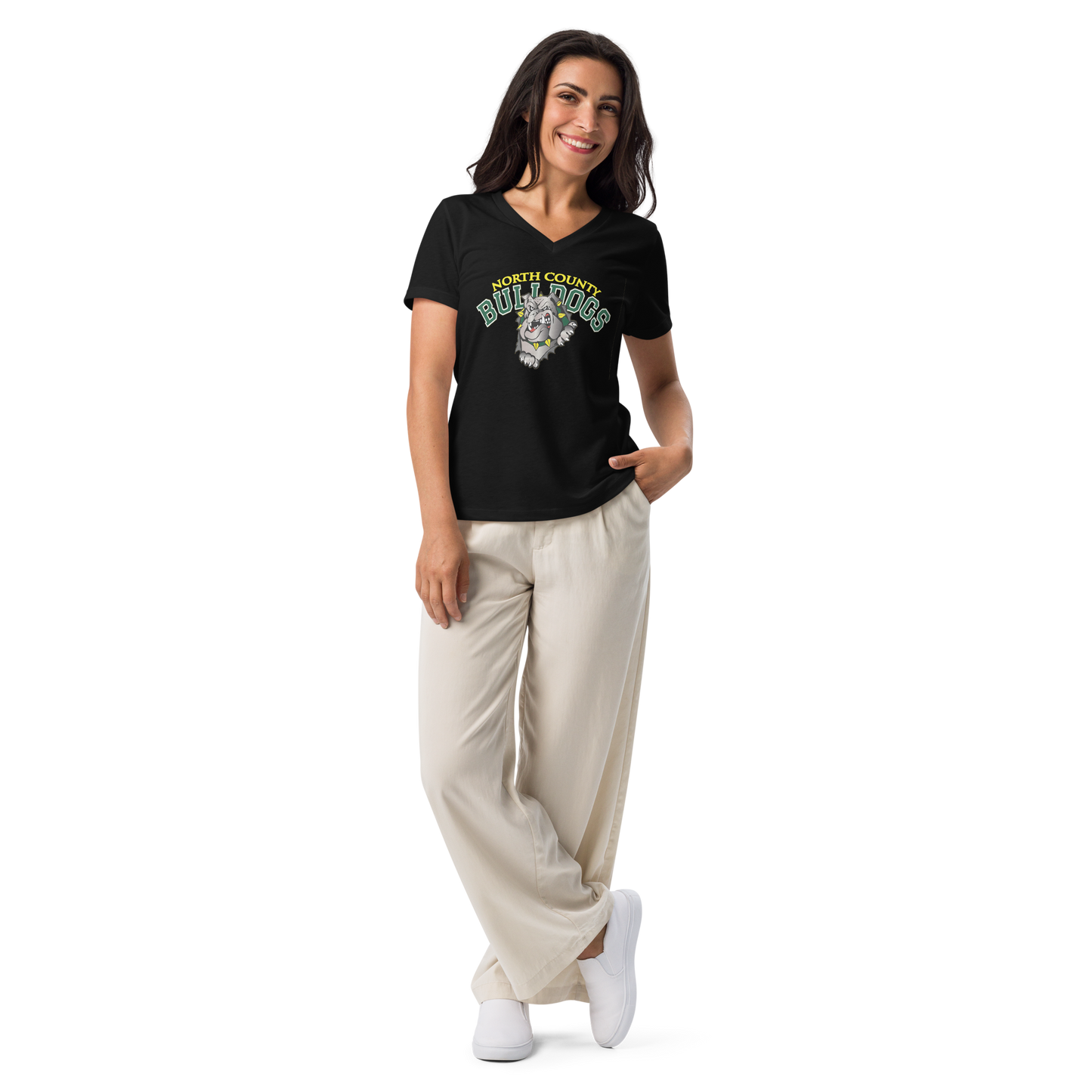 Women’s North County Bulldogs relaxed v-neck t-shirt