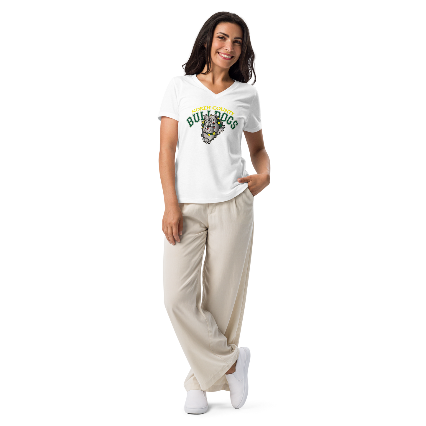 Women’s North County Bulldogs relaxed v-neck t-shirt